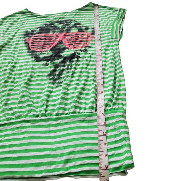 women's striped blouse size Small green/white color graphic - Picture 3 of 5